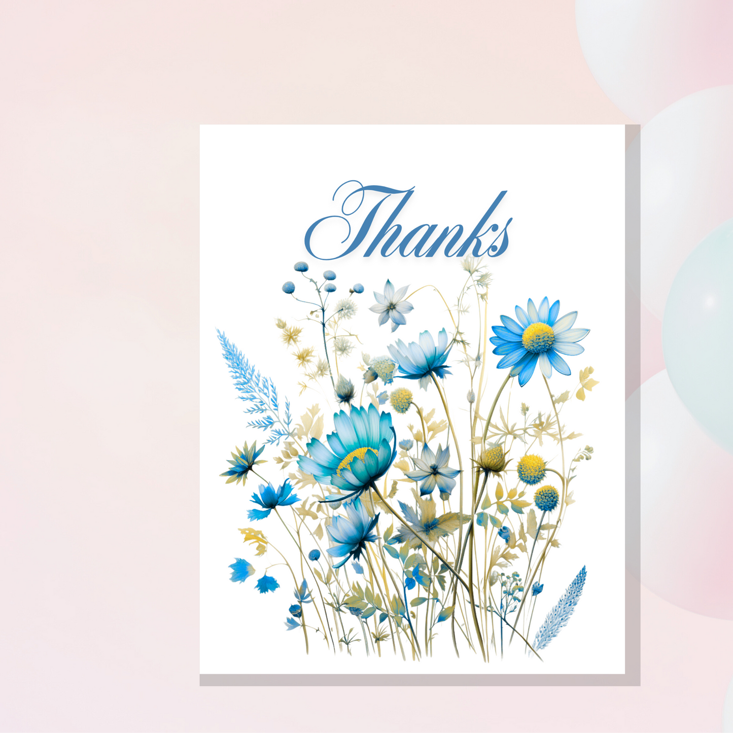 Floral thank you card