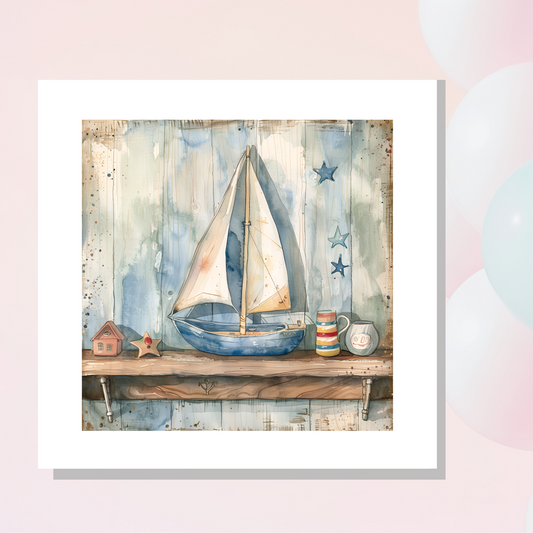 Pastel sailboat baby shower