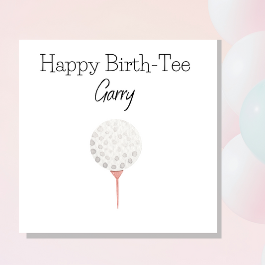 Personalized birthday card for the golf fan.