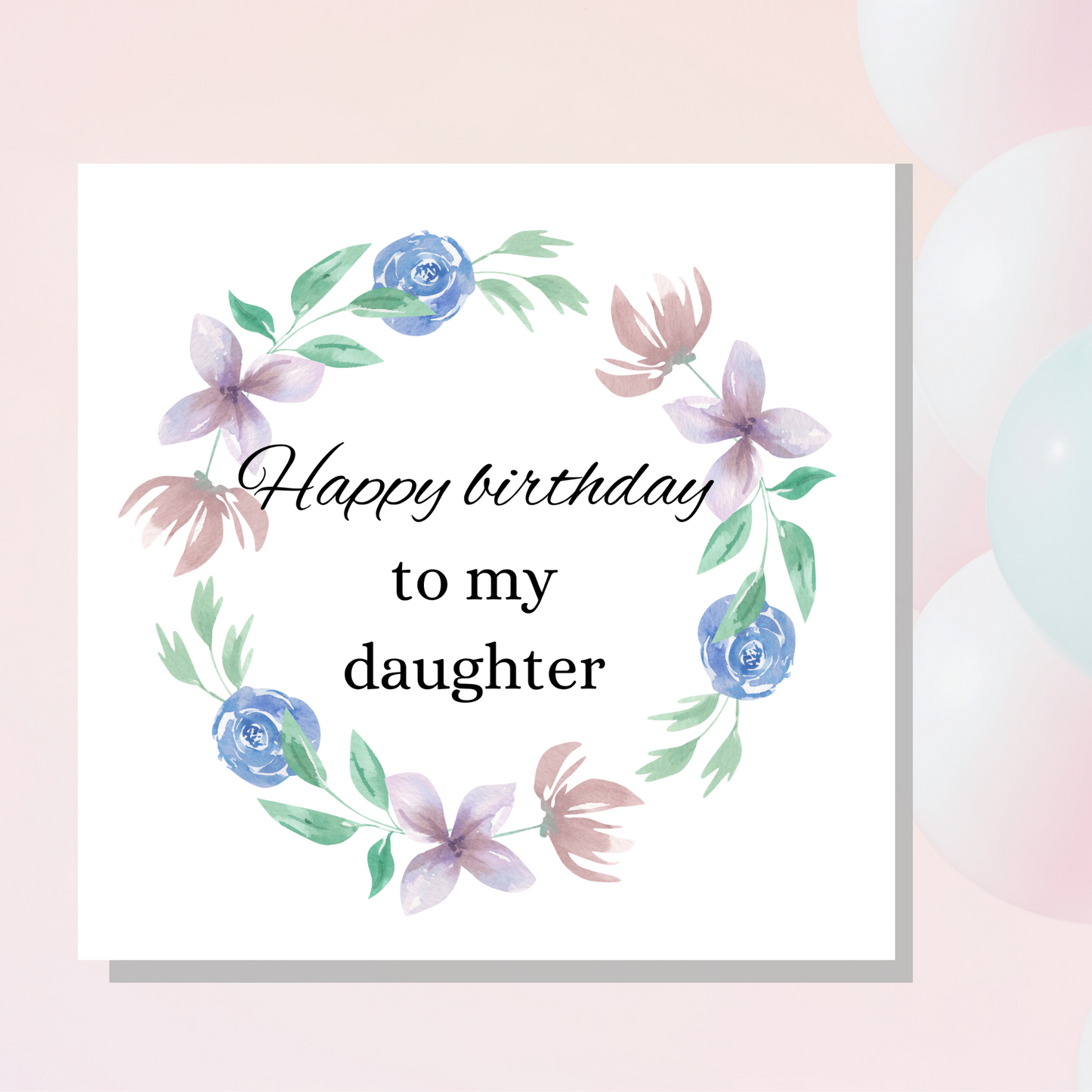 floral birthday card for her.