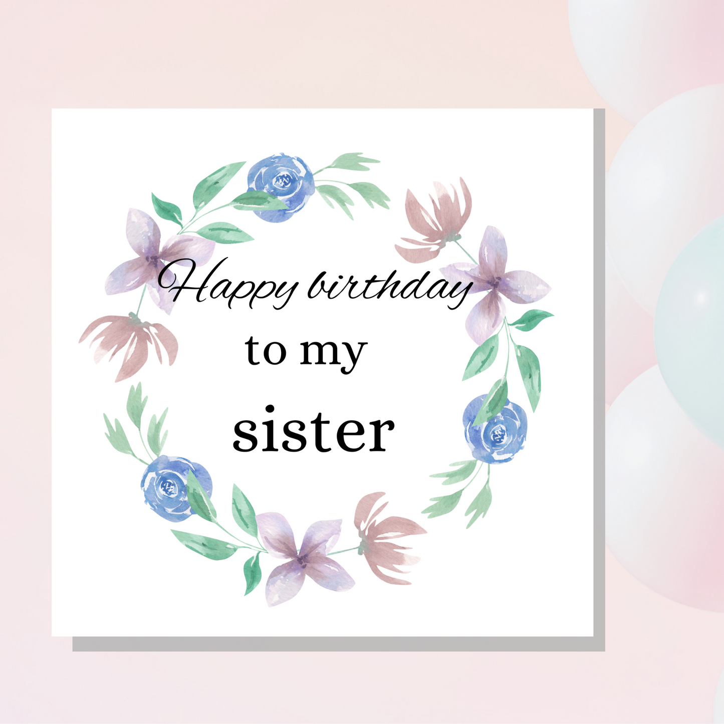 floral birthday card for her.