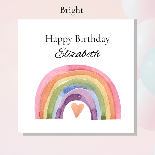 Boho rainbow birthday card